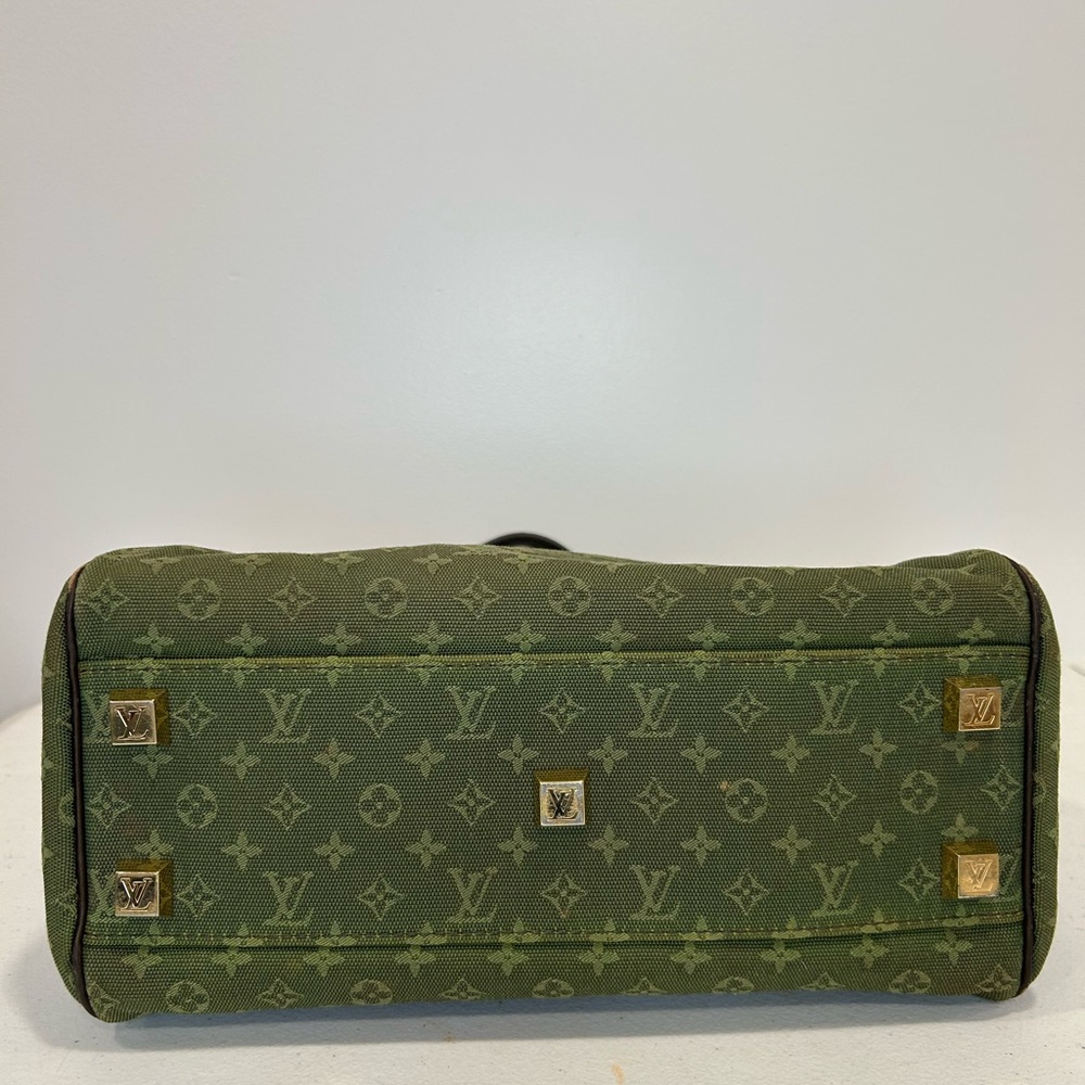 Louis Vuitton Olive Green Monogram Shoulder Bag with Dark Brown Trim - Picture 4 of 8